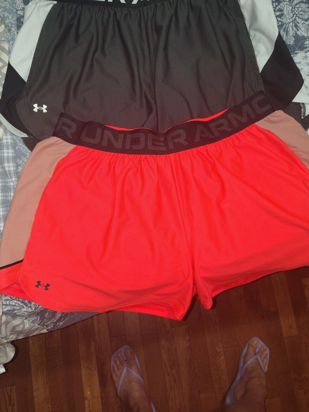 Under Armour Women’s Coral and Black Athletic Shorts - 2-Pack